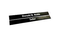 2 x 9 Executive Desk Bar NAME or TITLE plate inserts. 